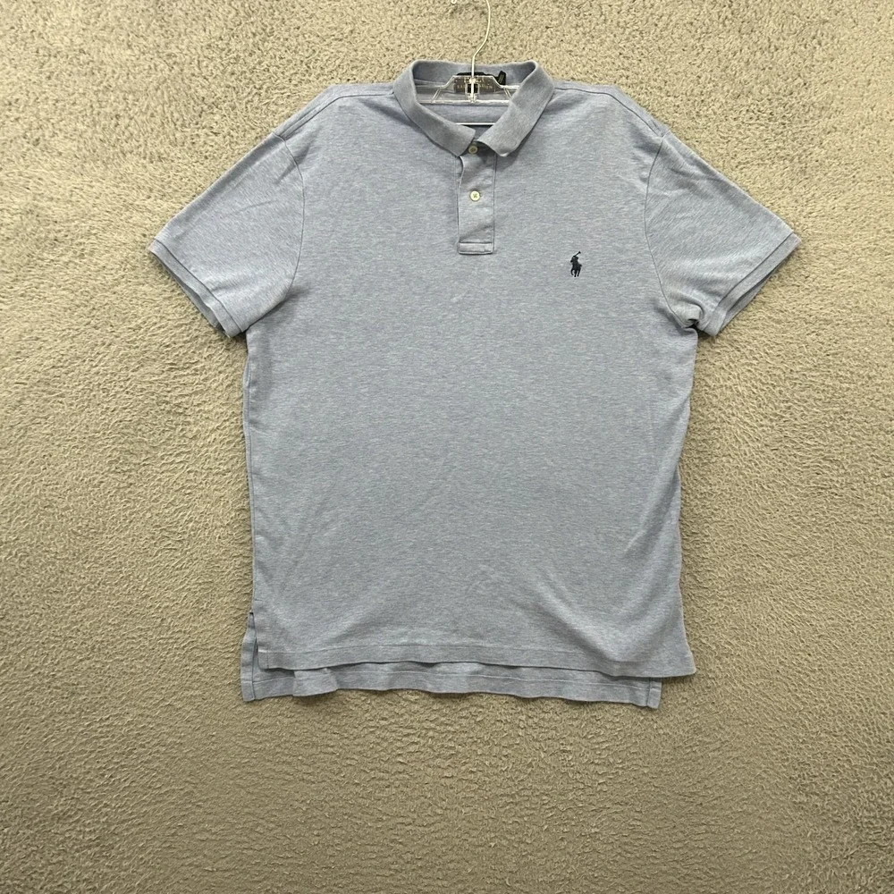 Polo Ralph Lauren Shirt Mens Large Blue Polo Cotton Pony Preppy Golf Rugby Adult